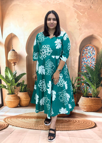ROUND ALINE KURTI (PURE CAMRIC COTTON)