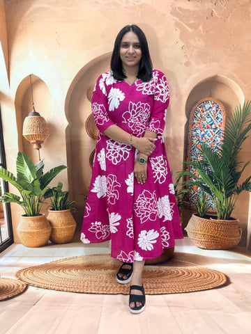 ROUND ALINE KURTI (PURE CAMRIC COTTON)