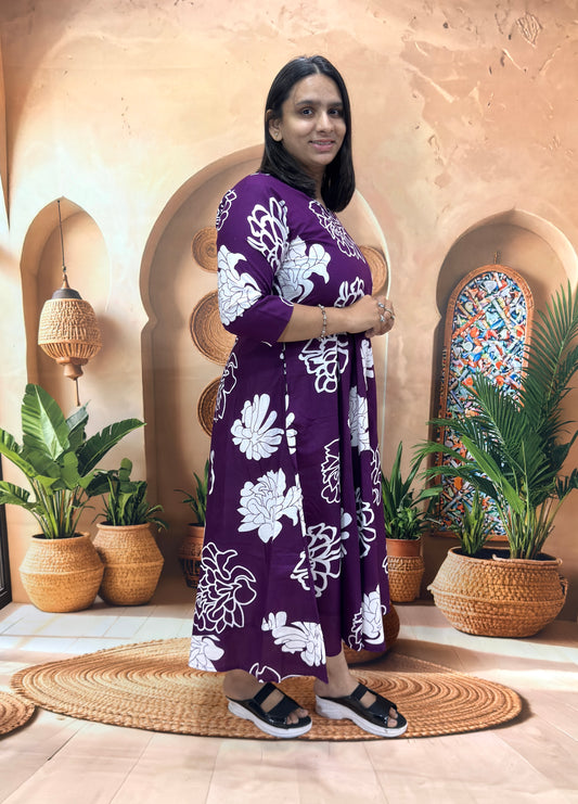 ROUND ALINE KURTI (PURE CAMRIC COTTON)