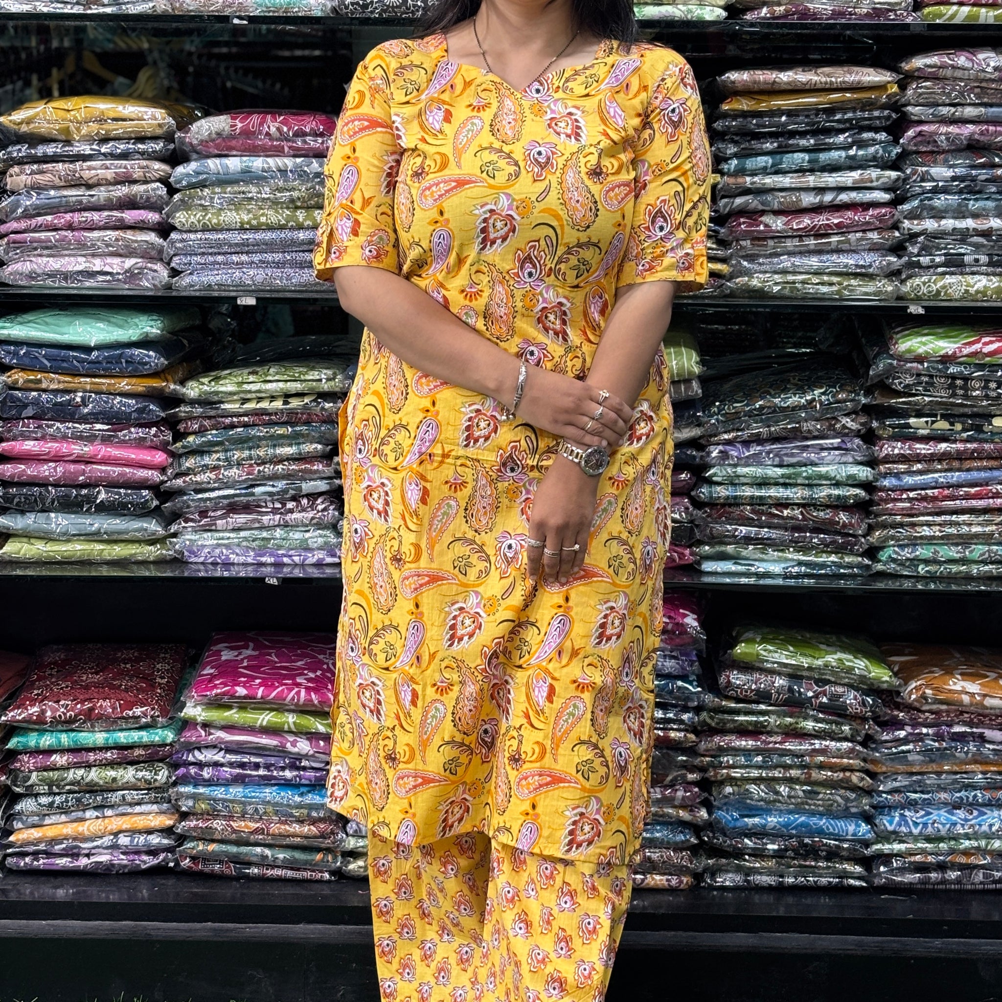 STRAIGHT KURTI-PLAZO (PURE CAMRIC COTTON)