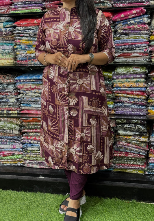 ALINE KURTI WITH PANT (PURE HEAVY RAYON)