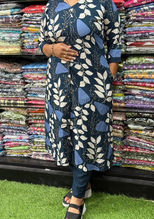 ALINE KURTI WITH PANT (PURE HEAVY RAYON)