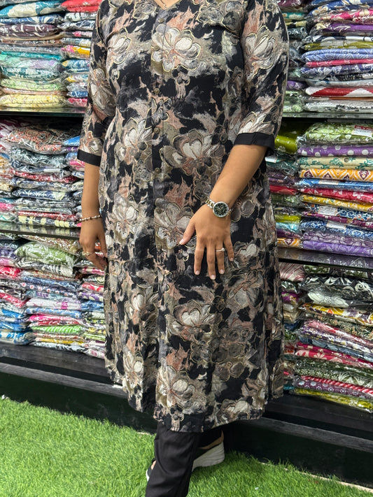 ALINE KURTI WITH PANT (PURE HEAVY RAYON)