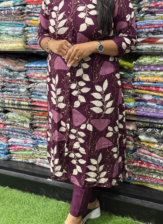 ALINE KURTI WITH PANT (PURE HEAVY RAYON)