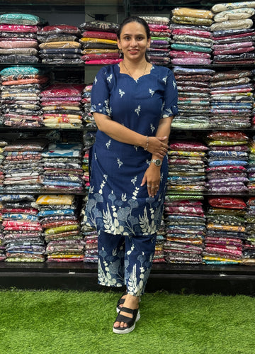 STRAIGHT KURTI WITH PLAZO (MIX MAGIC COTTON)