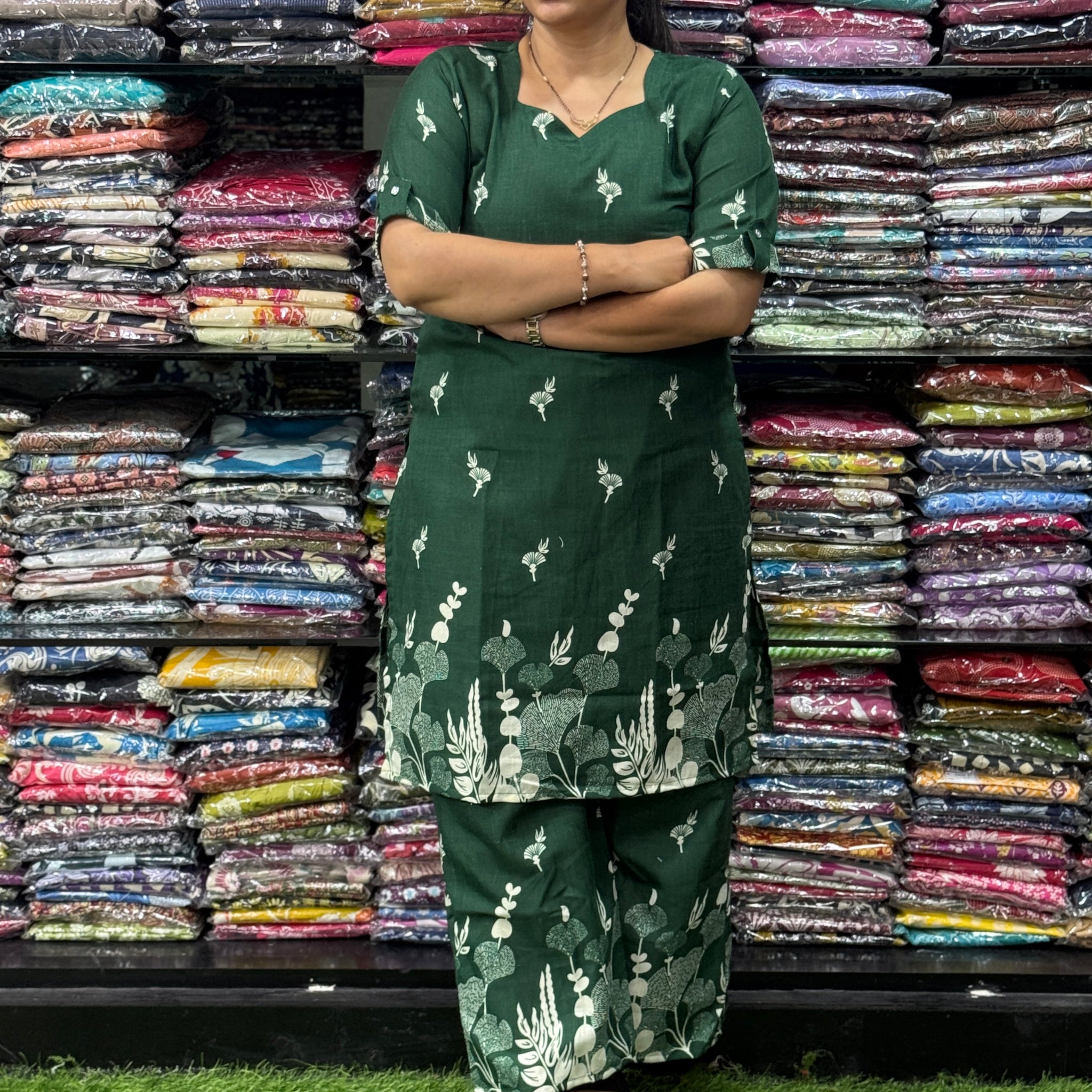 STRAIGHT KURTI WITH PLAZO (MIX MAGIC COTTON)