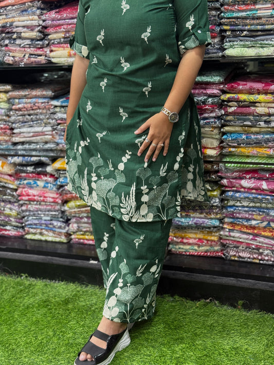 STRAIGHT KURTI WITH PLAZO (MIX MAGIC COTTON)