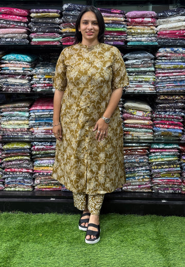 ALINE KURTI WITH PLAZO (PURE CAMRIC COTTON)