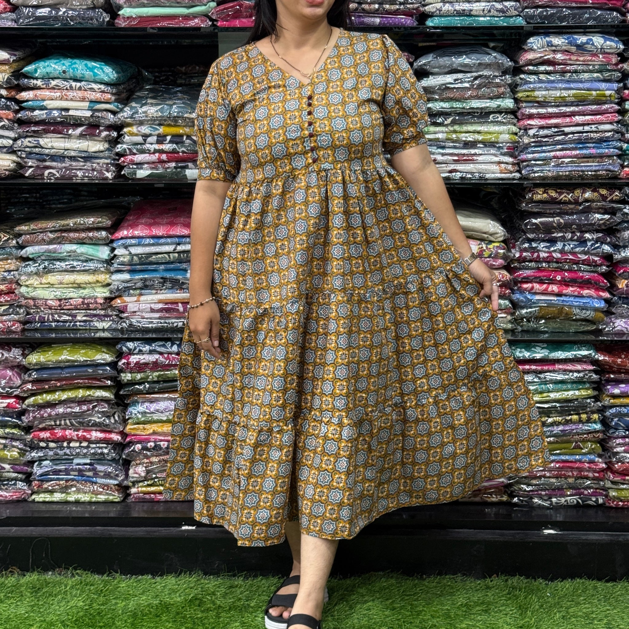 ROUND ONEPIECE (PURE CAMRIC COTTON)