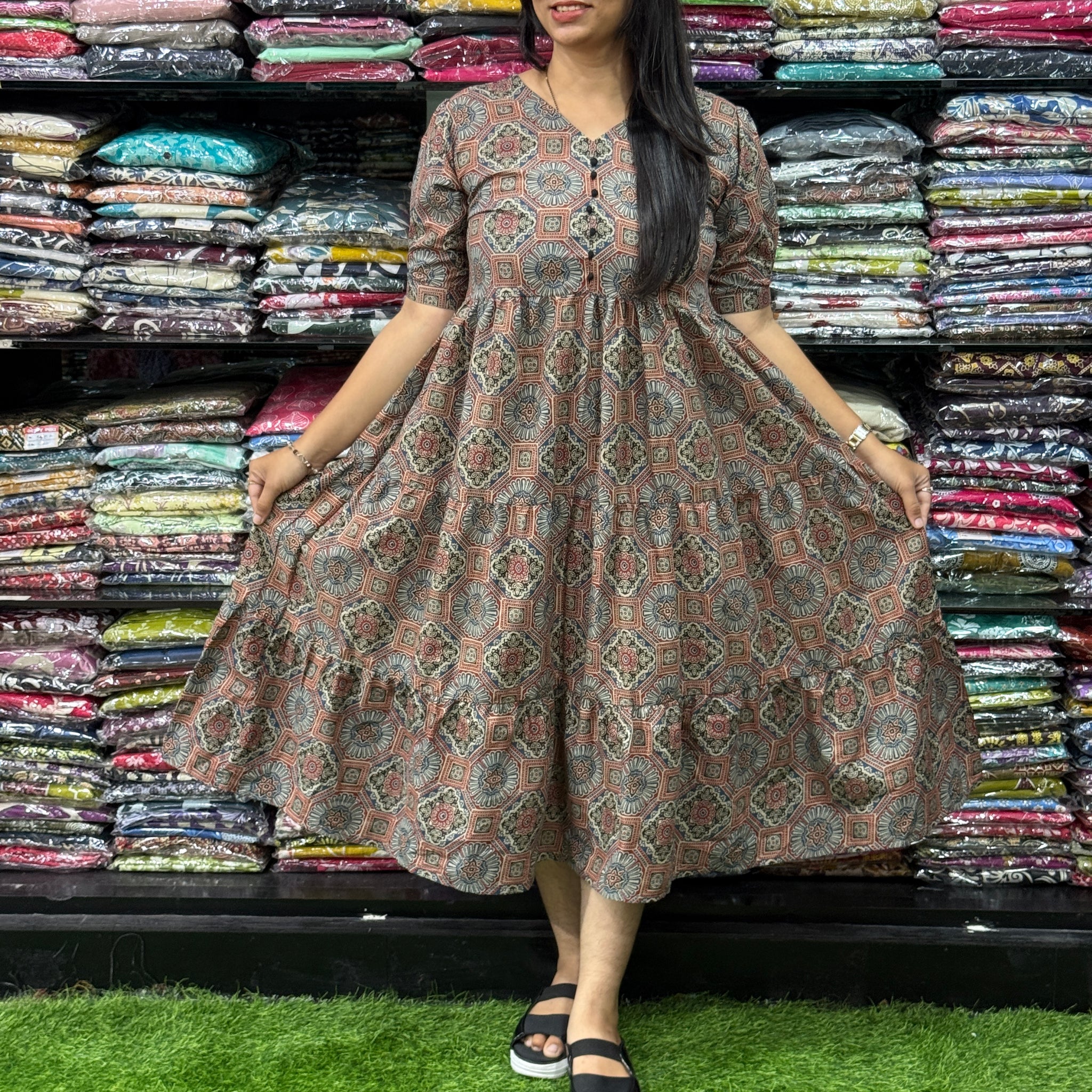 ROUND ONEPIECE (PURE CAMRIC COTTON)