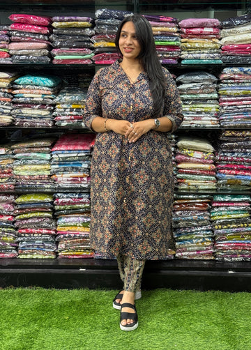 ALINE KURTI WITH PANT (PURE CAMRIC COTTON)