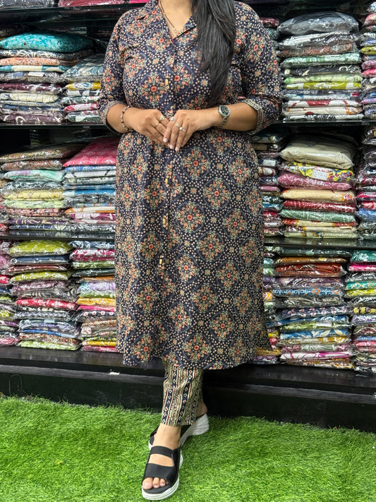 ALINE KURTI WITH PANT (PURE CAMRIC COTTON)