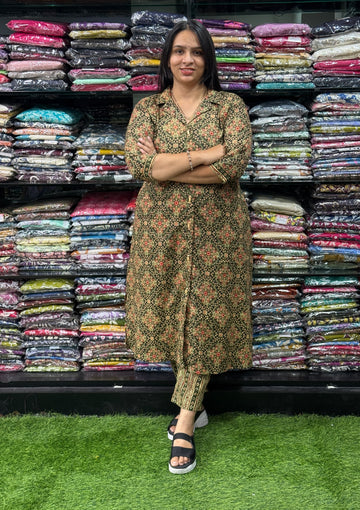 ALINE KURTI WITH PANT (PURE CAMRIC COTTON)