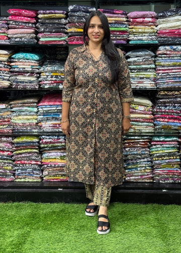 ALINE KURTI WITH PANT (PURE CAMRIC COTTON)