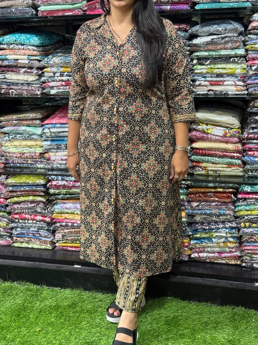 ALINE KURTI WITH PANT (PURE CAMRIC COTTON)