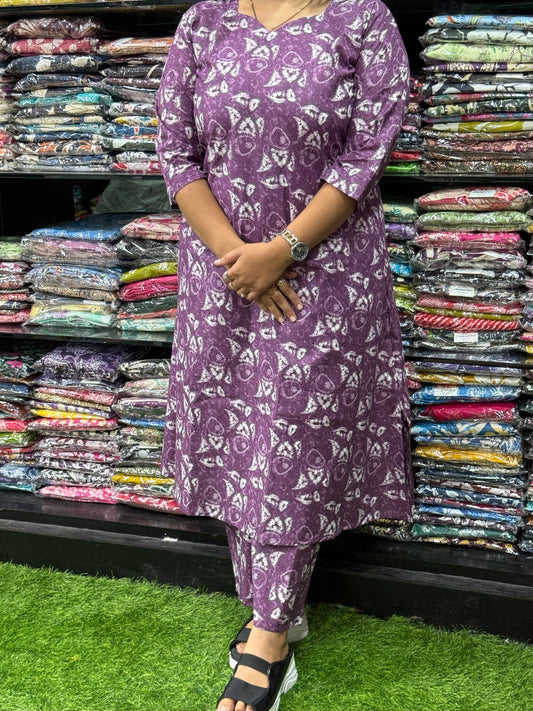 ALINE KURTI WITH PLAZO (PURE CAMRIC COTTON)