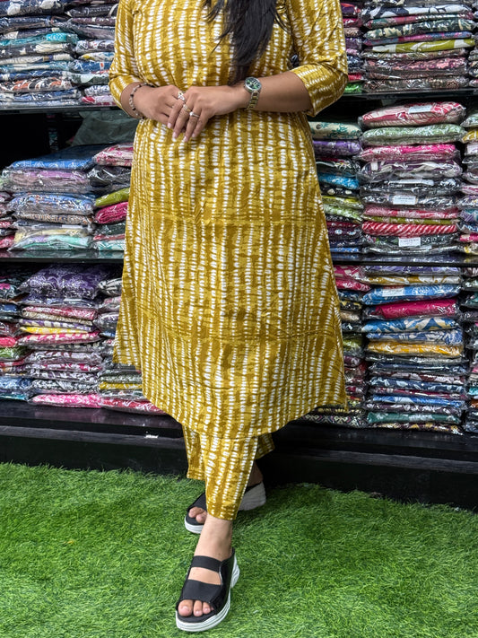 ALINE KURTI WITH PLAZO (PURE CAMRIC COTTON)