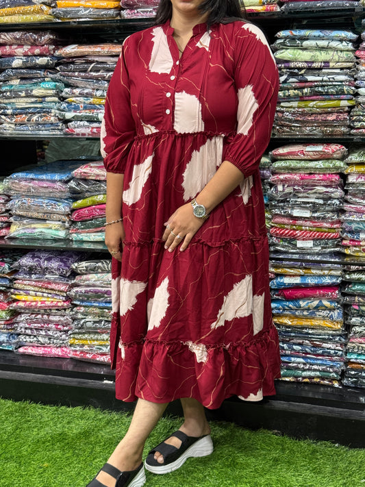 ROUND ONEPIECE (HEAVY 22KG RAYON) (WITH OPENABLE BUTTON)