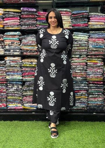 ALINE KURTI WITH PLAZO (PURE CAMRIC COTTON)