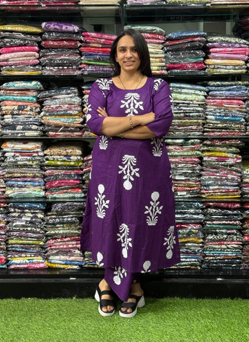 ALINE KURTI WITH PLAZO (PURE CAMRIC COTTON)