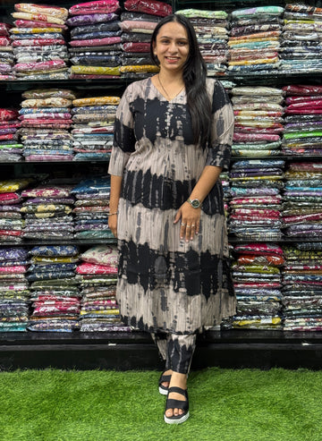 ALINE KURTI WITH PANT (HEAVY 22KG RAYON)