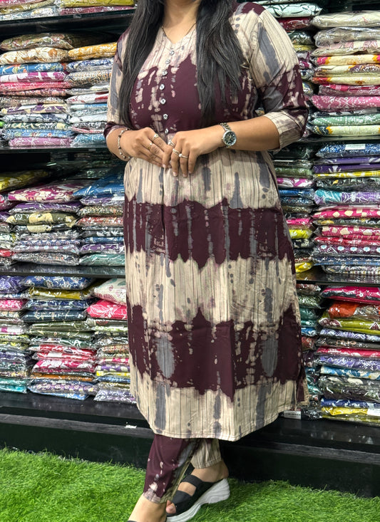 ALINE KURTI WITH PANT (HEAVY 22KG RAYON)