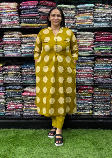 ALINE KURTI WITH PANT (PURE CAMRIC COTTON)