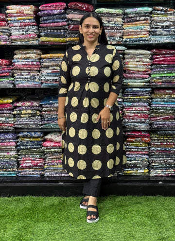 ALINE KURTI WITH PANT (PURE CAMRIC COTTON)