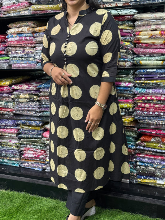 ALINE KURTI WITH PANT (PURE CAMRIC COTTON)