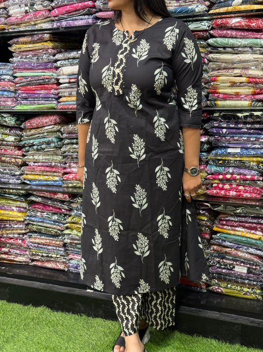 ALINE KURTI WITH PLAZO (PURE CAMRIC COTTON)