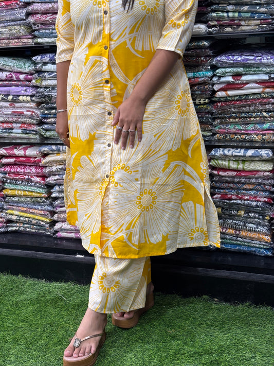 ALINE KURTI-PLAZO (MAGIC COTTON)