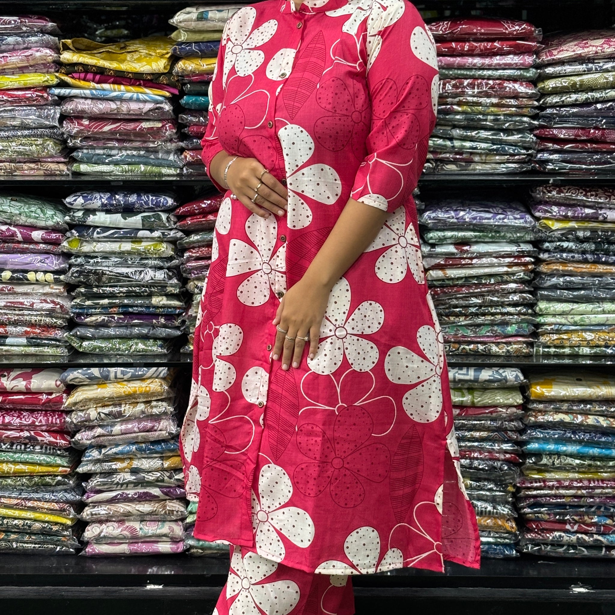 ALINE KURTI-PLAZO (MAGIC COTTON)