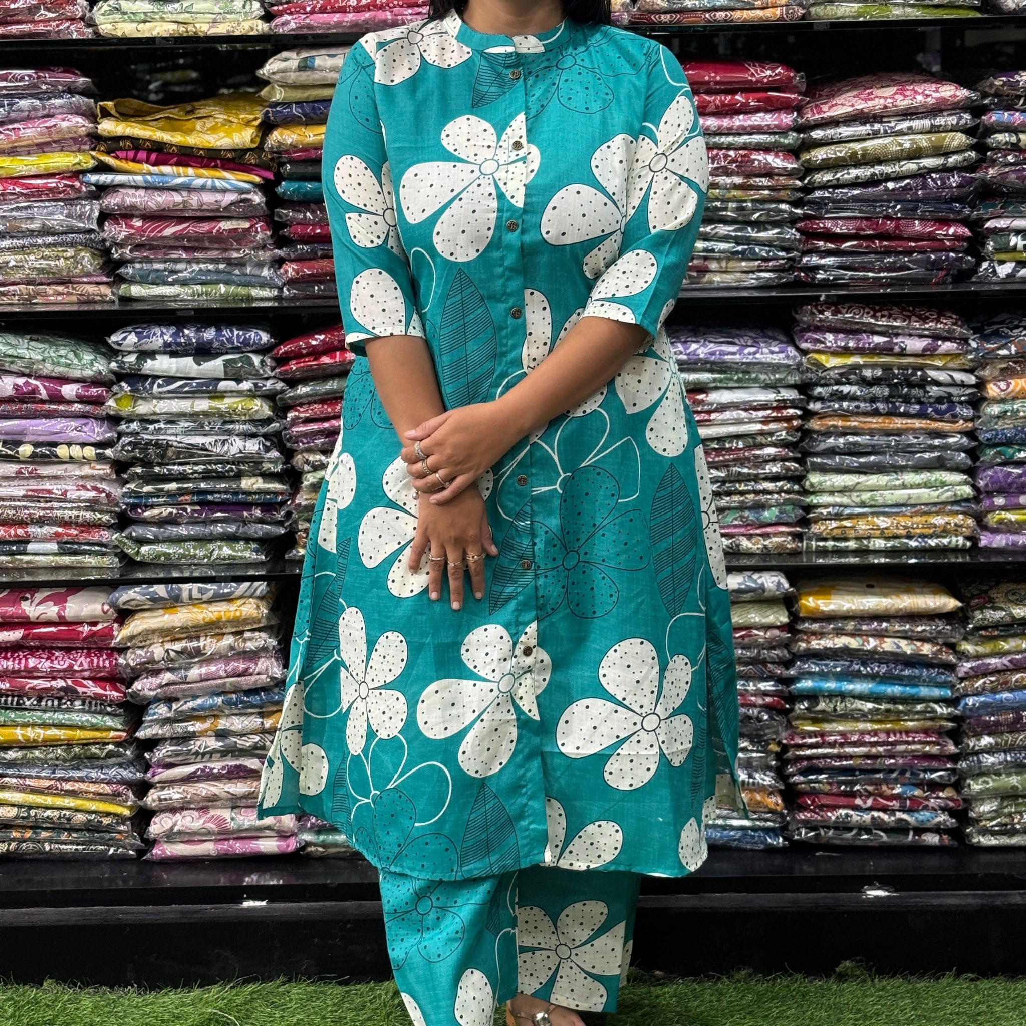 ALINE KURTI-PLAZO (MAGIC COTTON)