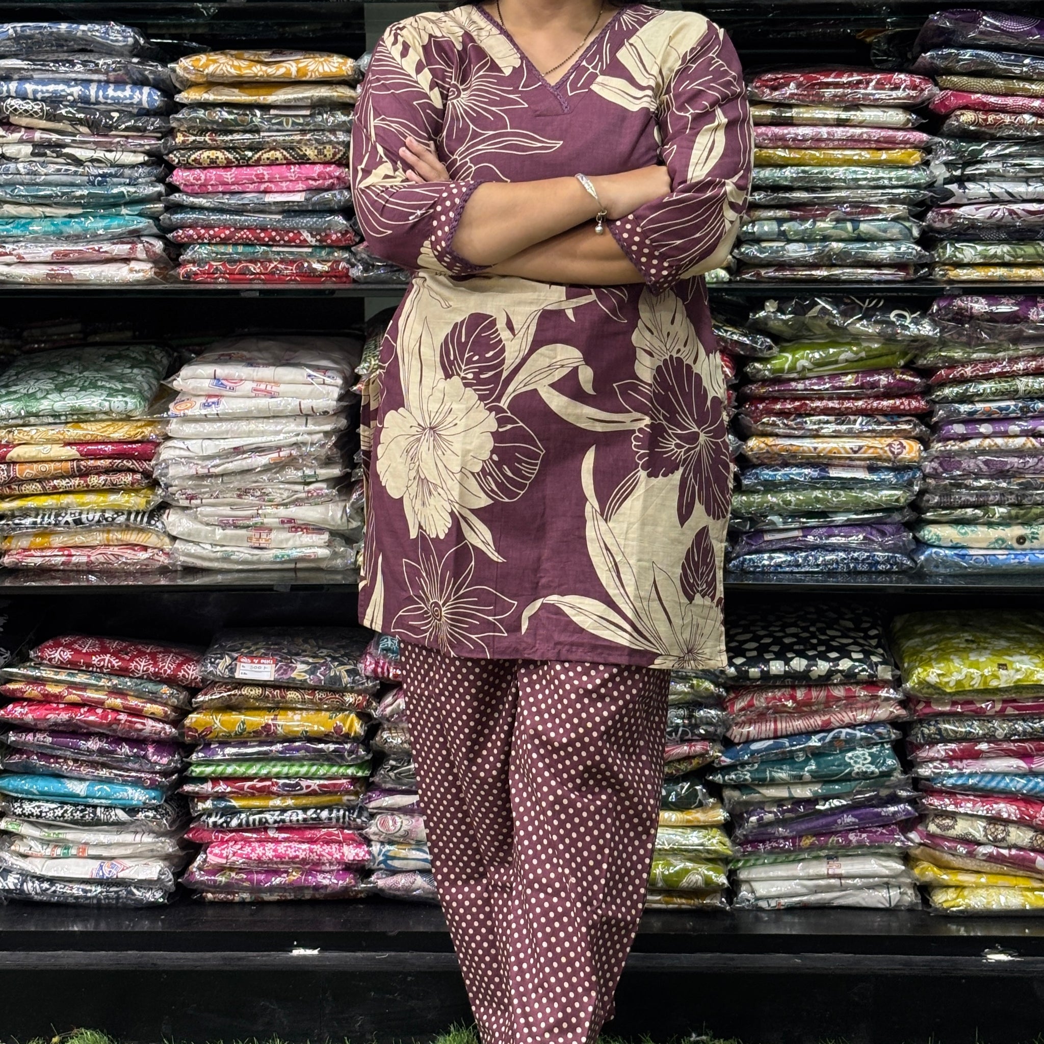 STRAIGHT TUNIC WITH PLAZO (PURE CAMRIC COTTON)