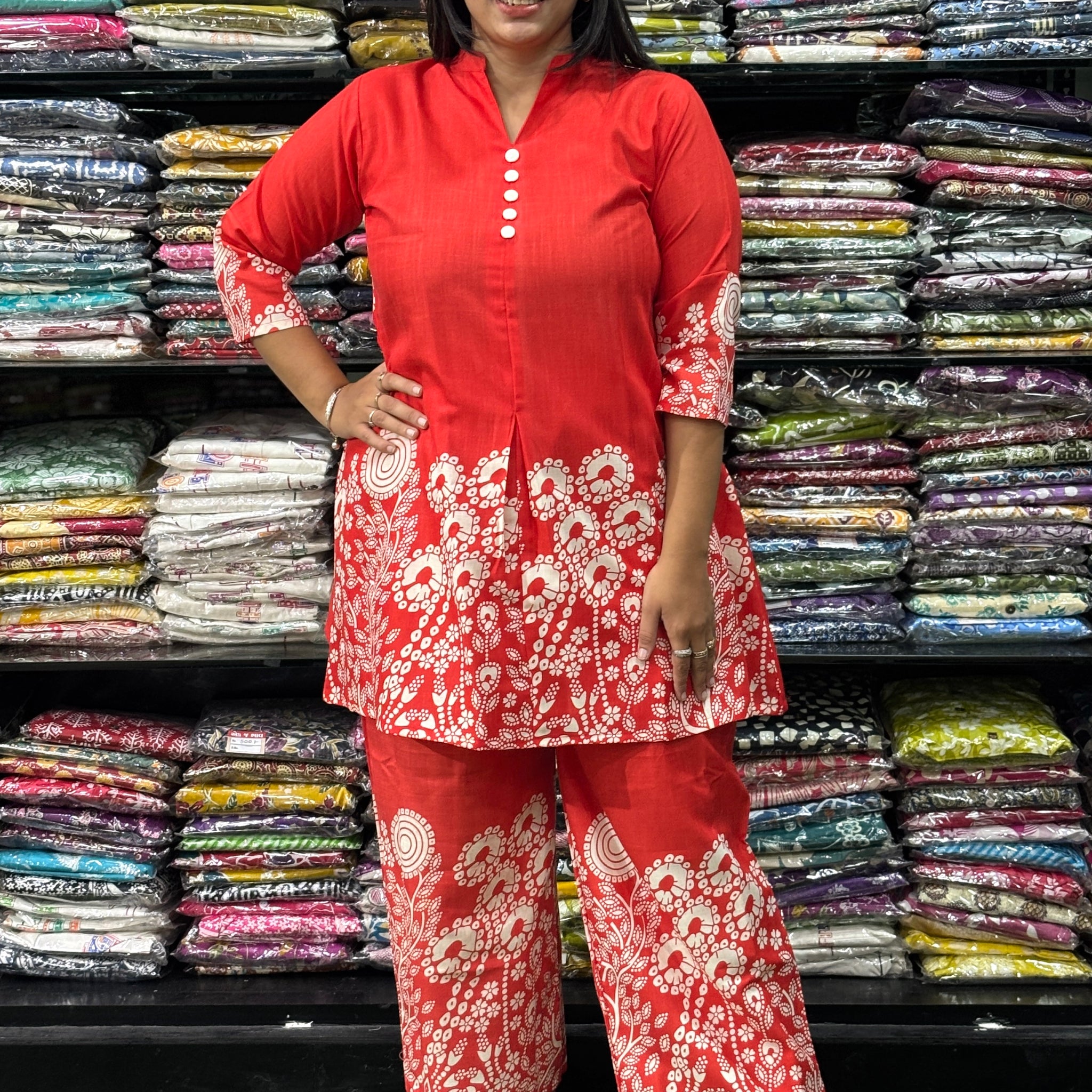 ALINE TUNIC WITH PLAZO (MIX COTTON)