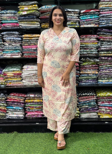 STRAIGHT KURTI WITH PLAZO (PURE RAYON)