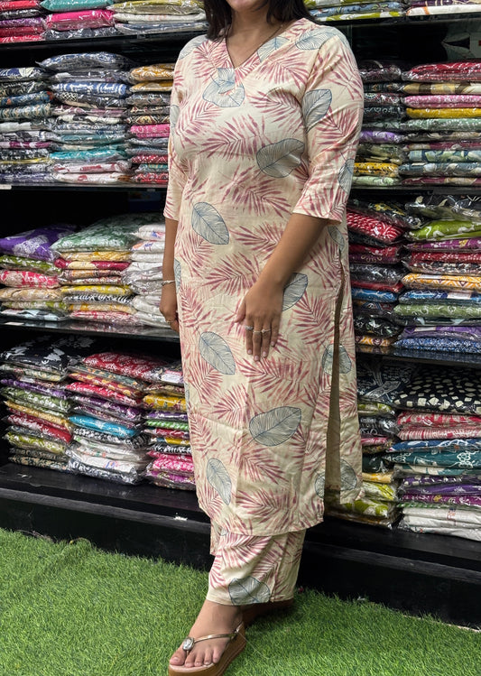 STRAIGHT KURTI WITH PLAZO (PURE RAYON)