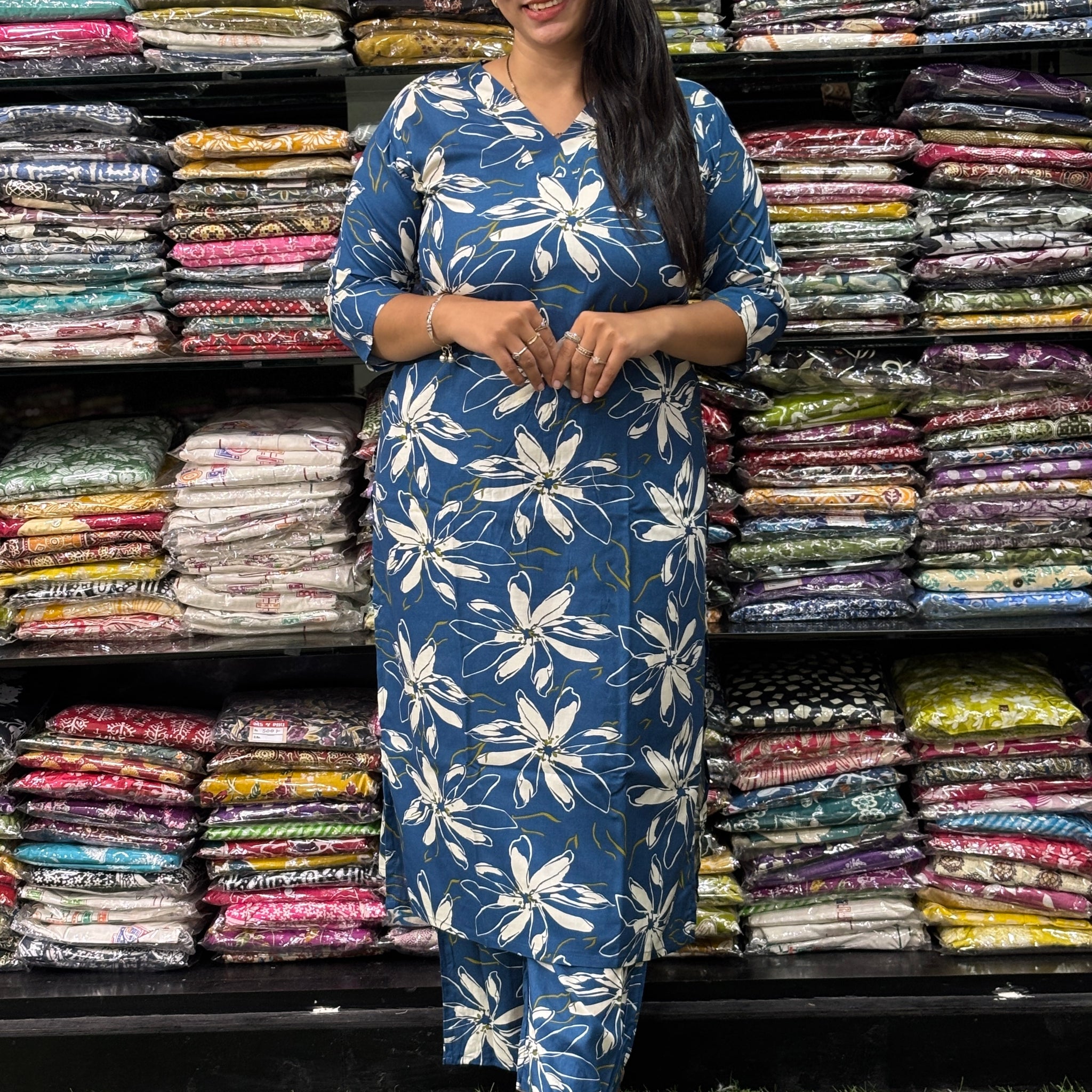 STRAIGHT KURTI WITH PLAZO (PURE RAYON)