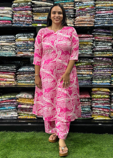 ALINE KURTI WITH PLAZO (MAGIC (MIX) COTTON)