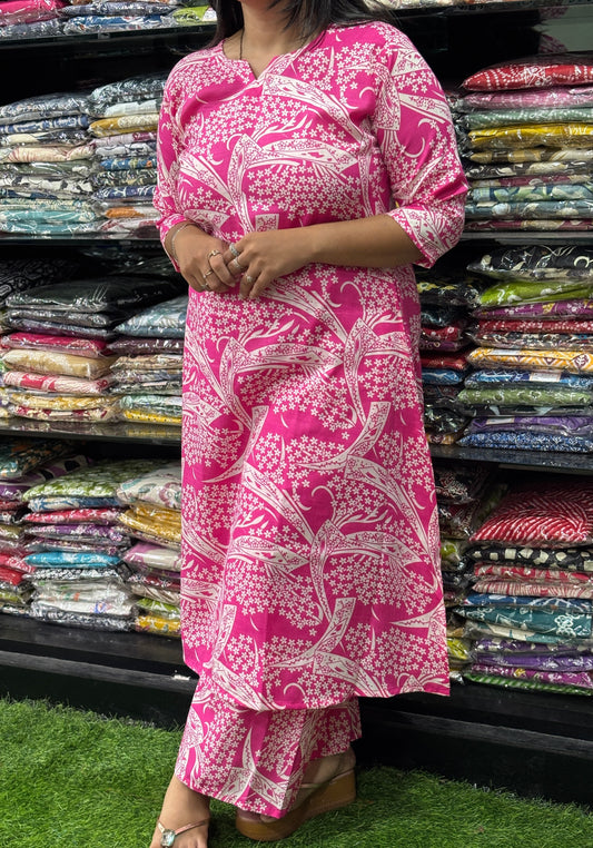 ALINE KURTI WITH PLAZO (MAGIC (MIX) COTTON)