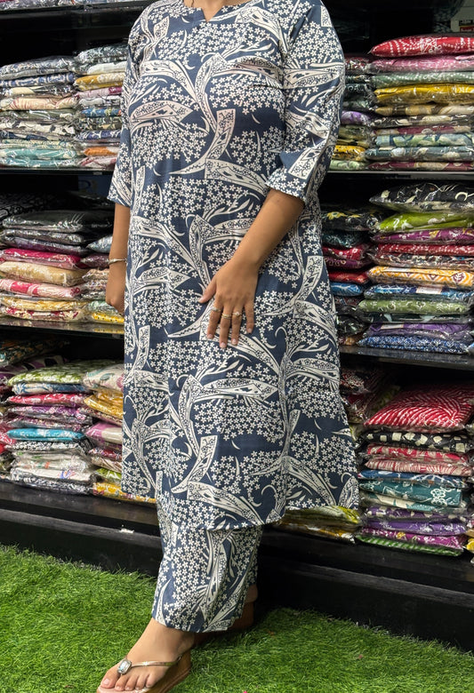 ALINE KURTI WITH PLAZO (MAGIC (MIX) COTTON)