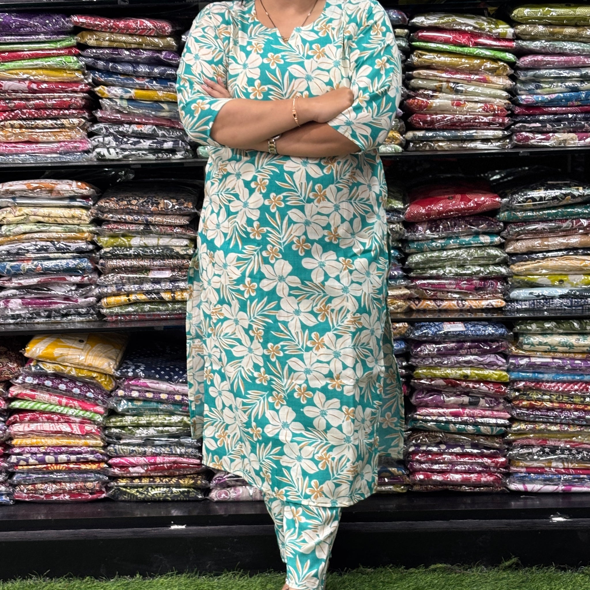 STRAIGHT KURTI WITH PANT (MIX MAGIC COTTON)