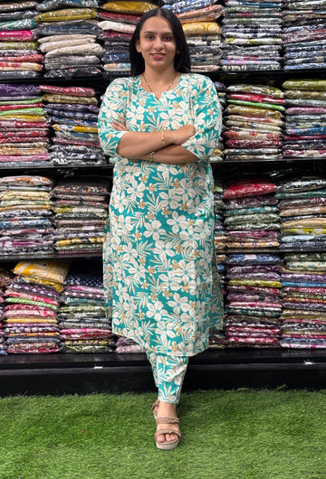 STRAIGHT KURTI WITH PANT (MIX MAGIC COTTON)