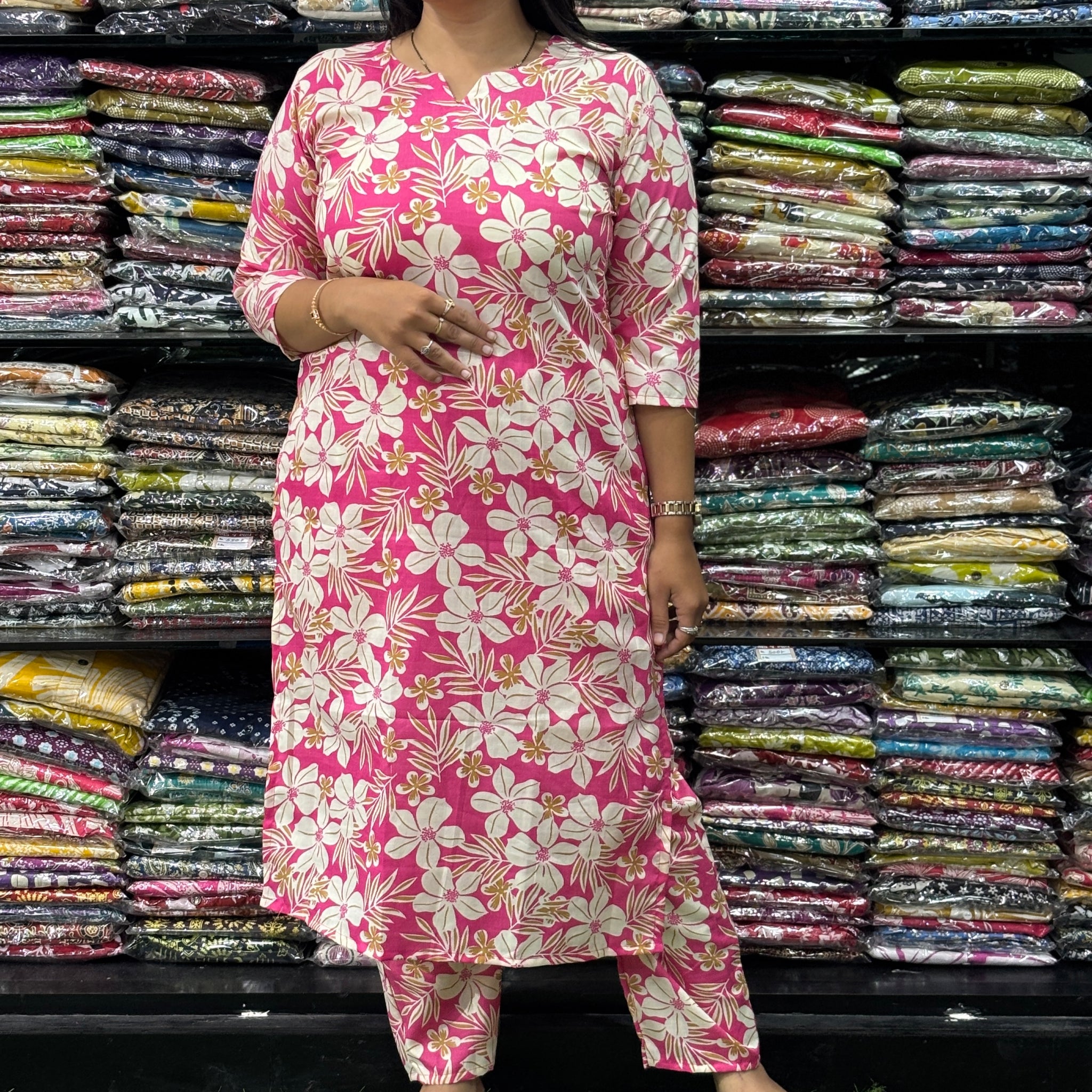 STRAIGHT KURTI WITH PANT (MIX MAGIC COTTON)