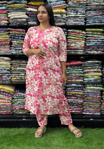 STRAIGHT KURTI WITH PANT (MIX MAGIC COTTON)