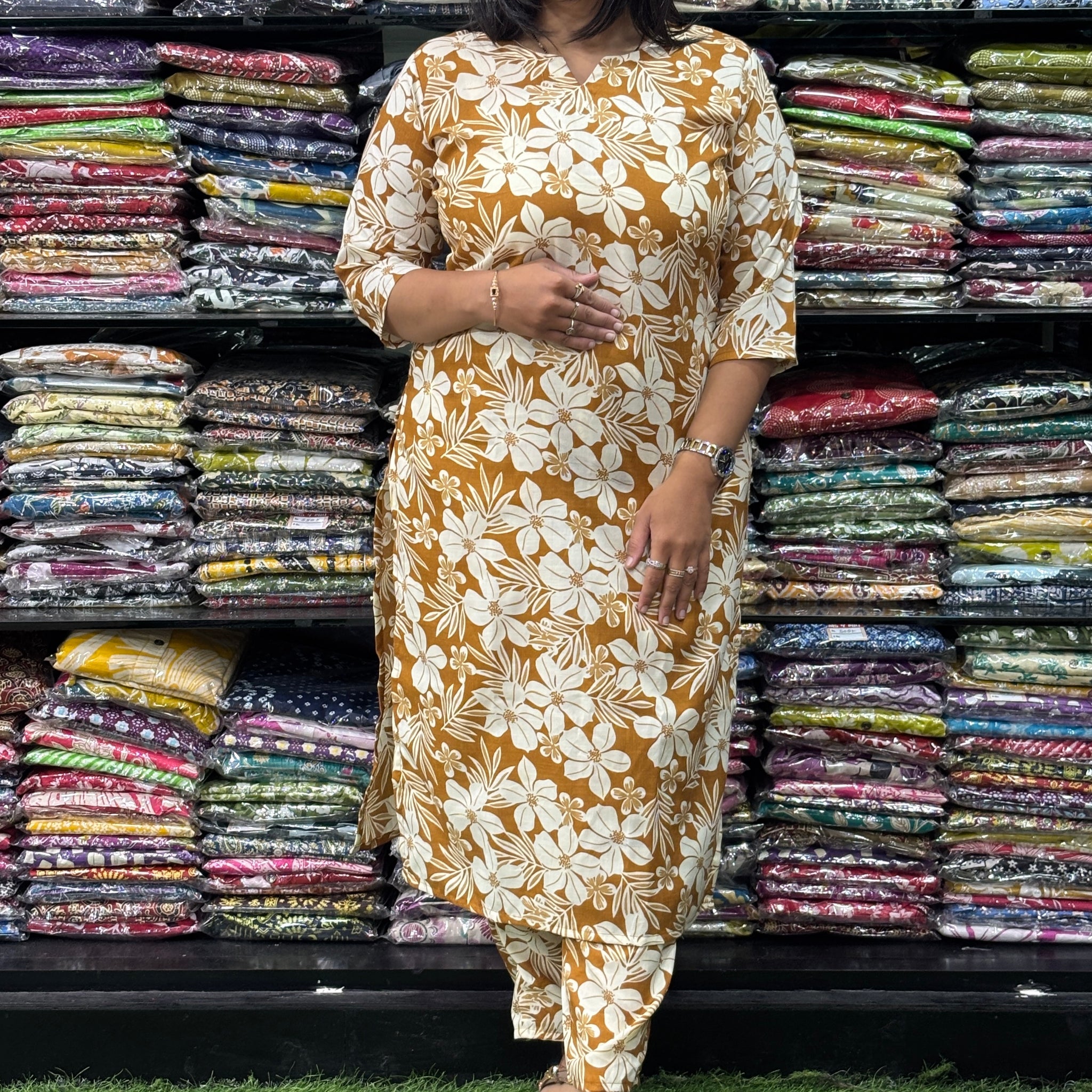 STRAIGHT KURTI WITH PANT (MIX MAGIC COTTON)