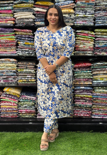 STRAIGHT KURTI WITH PANT (MIX MAGIC COTTON)