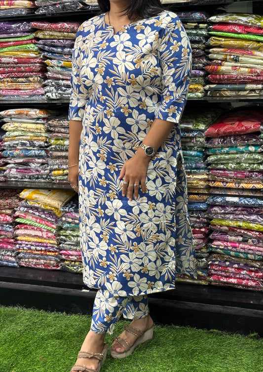 STRAIGHT KURTI WITH PANT (MIX MAGIC COTTON)