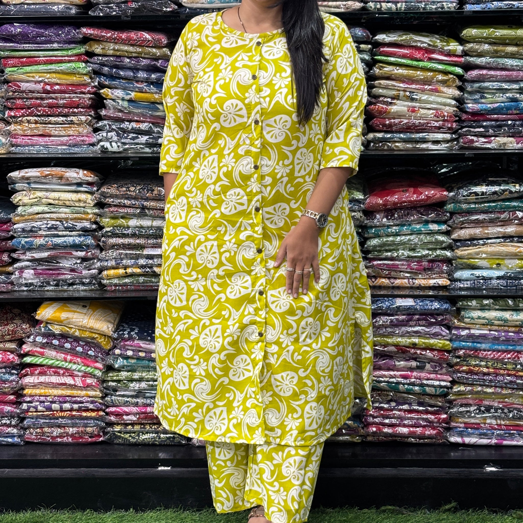 ALINE KURTI WITH PLAZO (MIX MAGIC COTTON)