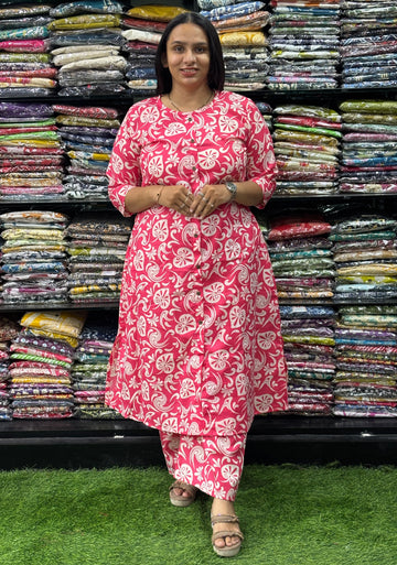 ALINE KURTI WITH PLAZO (MIX MAGIC COTTON)